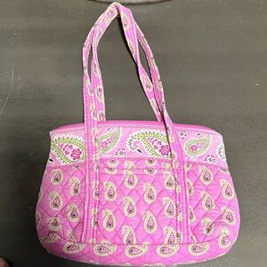 VERA BRADLEY Pink Paisley Quilted Tote Bag